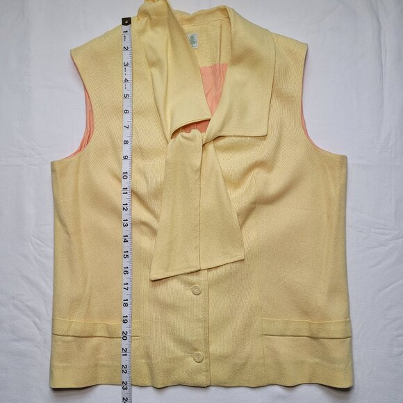 Vintage Yellow Sleeveless Vest Bette of California Custom Match Mates Old Money - Picture 5 of 8